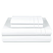 Sábanas Lujo 1800 Hilos - 2 Plazas Blanco Gris Suave Premium