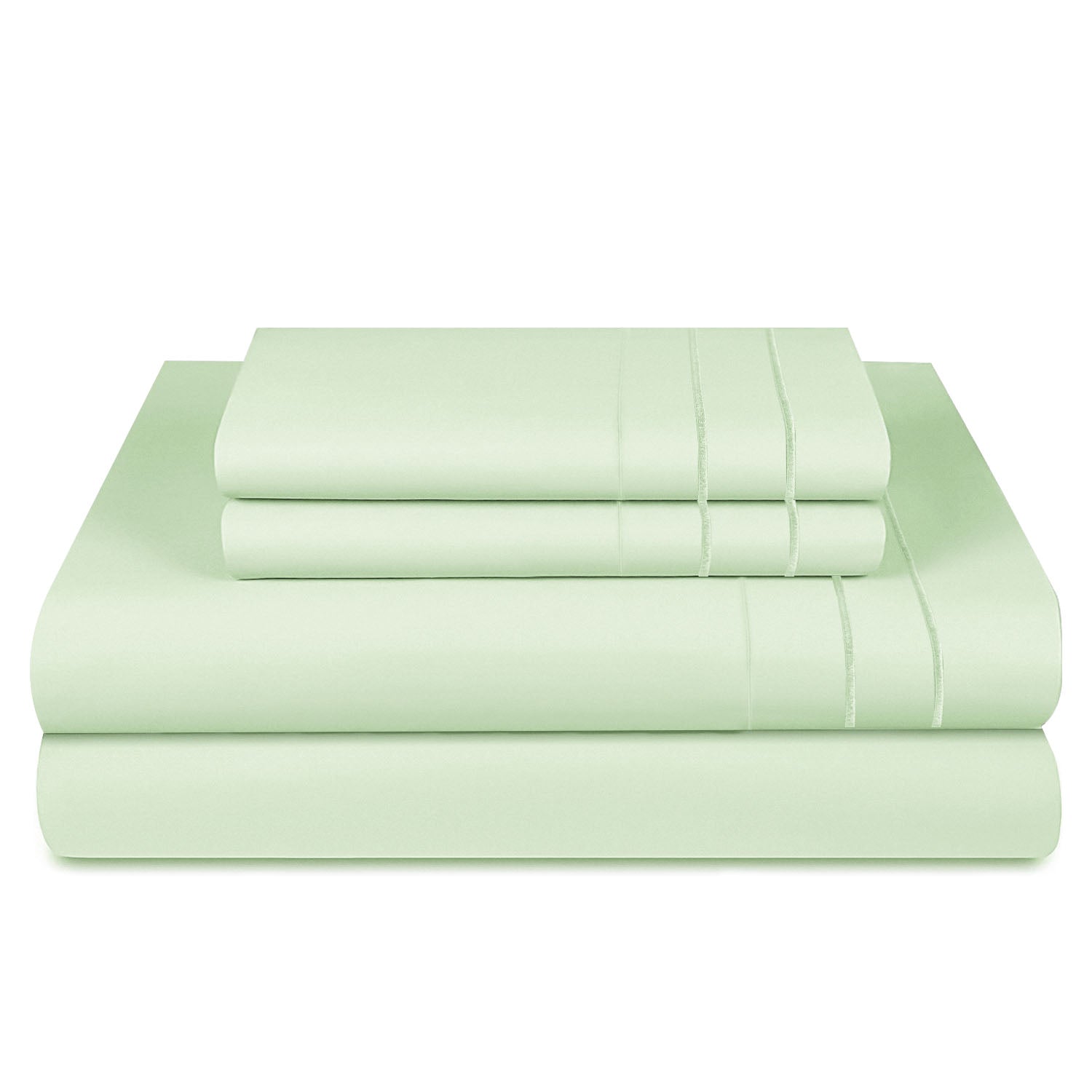 Sábanas Lujo 1800 Hilos - 2 Plazas Blanco Menta Suave Premium