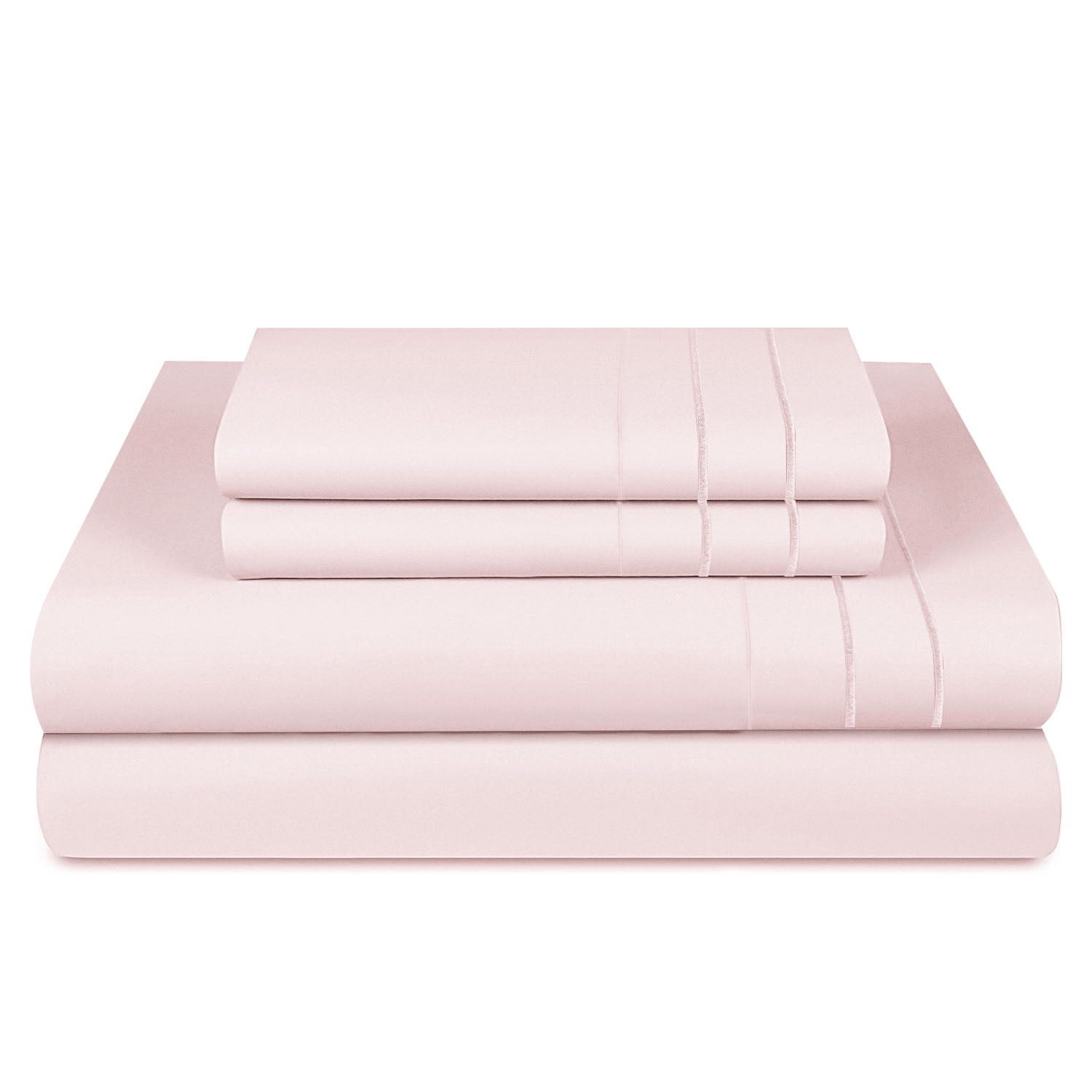 Sábanas Lujo 1800 Hilos - 2 Plazas Rosa Suave Premium