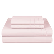 Sábanas Lujo 1800 Hilos - 2 Plazas Blanco Rosa Gris Suave 3Angeli