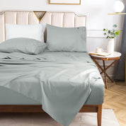 Sábanas Lujo 1800 Hilos - King Gris Suave Premium