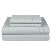 Sábanas Lujo 1800 Hilos - 1,5 Plazas Color Blanca, Gris Celeste Suave Premium