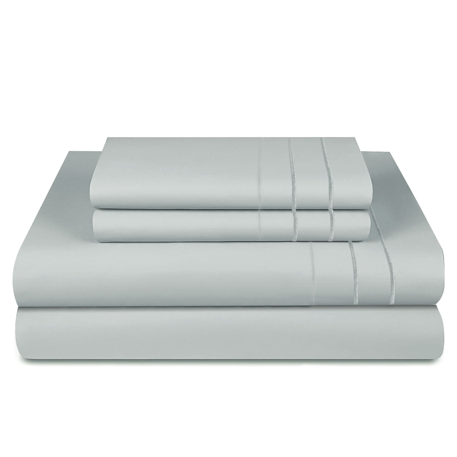 Sábanas Lujo 1800 Hilos - King Blanca Gris Suave 3Angeli