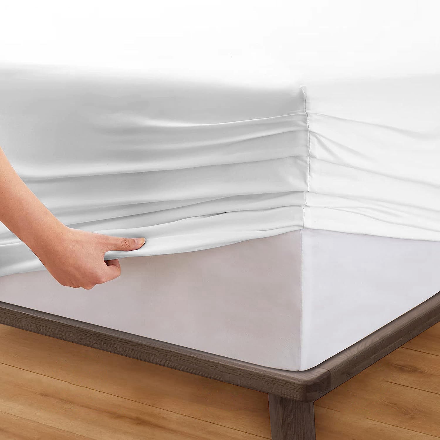 Sábana Bajera Ajustable 1800 Cama 2 Plazas Premium