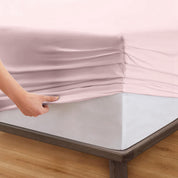 Sabanas Bajera Soft Ajustable 1800 Cama 2 Plazas Rosa Premium Suave