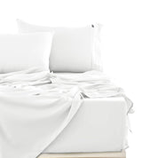 Sábanas Lujo 1800 Hilos - 1 Plaza Color Blanco - Suave Premium