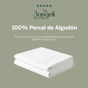 Sábana Encimera 300 Hilos 100% Algodón Blancas - 2 Plazas - Suaves y Frescas