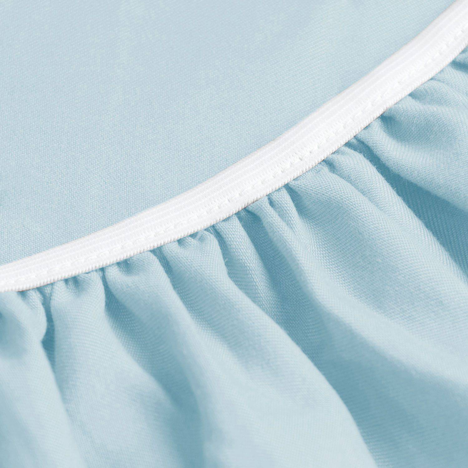 Sábanas Lujo 1800 Hilos - 2 Plazas Celeste Suave Premium