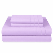 Sábanas Lujo 1800 Hilos - 1 Plaza Color Lavanda - Suave 3Angeli