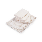 Set 5 Piezas 100% Algodón Mano Baño Piso Crema 420 Gramos Rosen