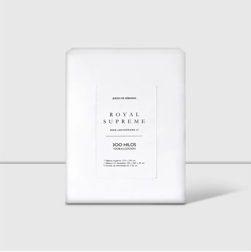 Sábanas King 300 Hilos Blanca - 100 % Algodón Suave y Resistente Cannon