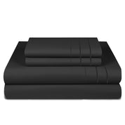 Sábanas Lujo 1800 Hilos - King Negro Suave Premium