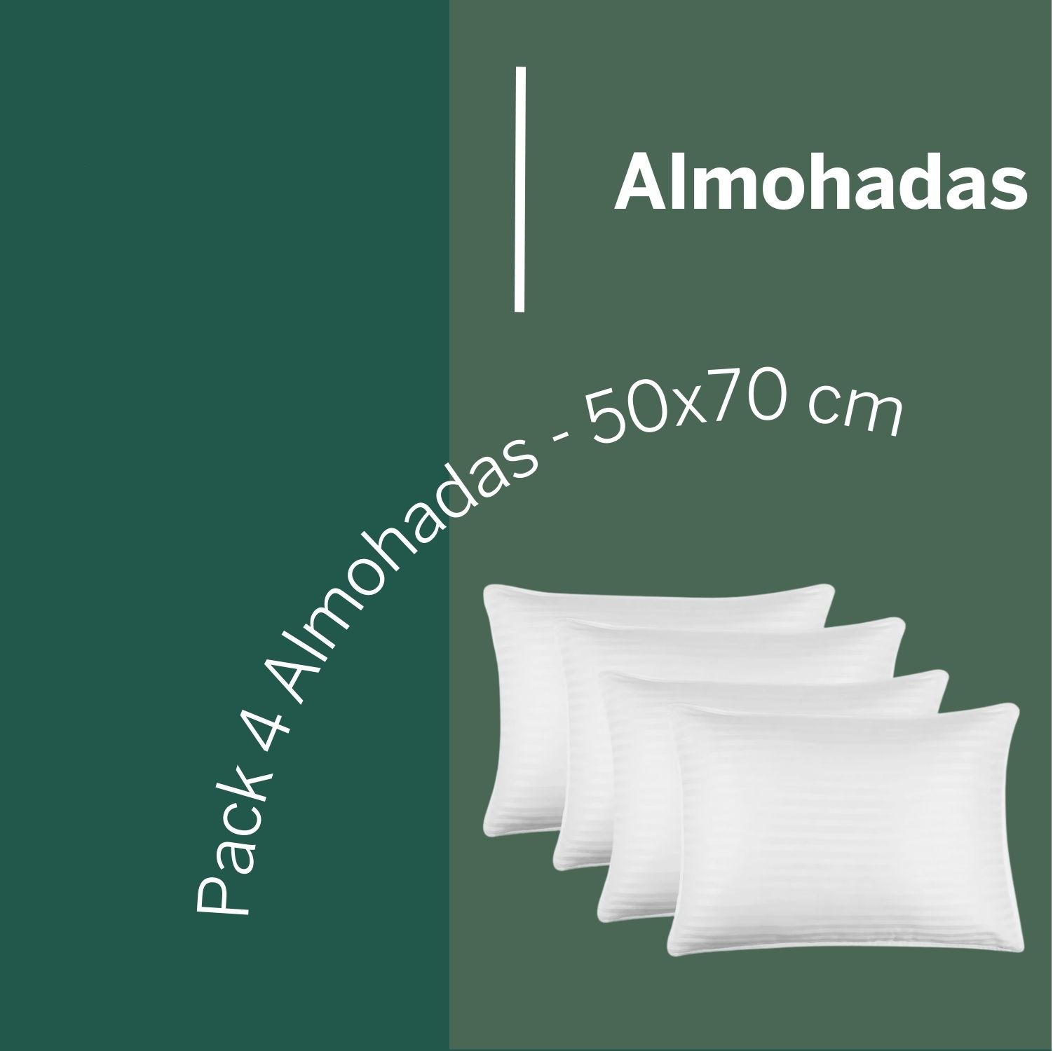 Almohadas 50x90 Cm Set 4 Unidades Firme Antiacaros Color Blanco