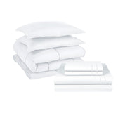 Pack Cobertor Lujo King Blanco + Set Sabana