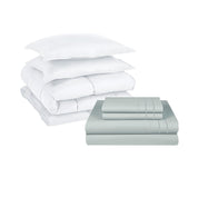 Pack Cobertor Lujo 1,5 Plazas Blanco + Set Sabana