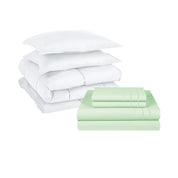 Pack Cobertor Lujo 1,5 Plazas Blanco + Set Sabana