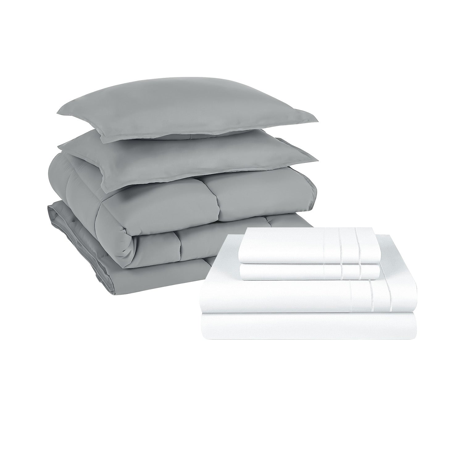 Pack Cobertor Lujo King Gris + Set Sabana