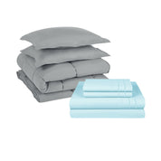 Pack Cobertor Lujo King Gris + Set Sabana