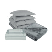 Pack Cobertor Gris + Sabana + Frazada Gris 2 Plazas