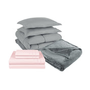 Pack Cobertor Gris + Sabana + Frazada Gris 2 Plazas
