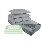 Pack Cobertor Gris + Sabana + Frazada Gris 2 Plazas