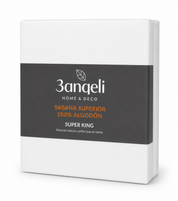 Sábana Encimera 300 Hilos 100% Algodón Blancas - Super King - Suaves y Frescas