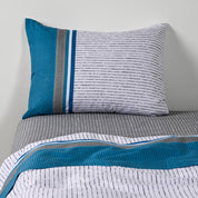 Sabana Blanca 144 Hilos Algodón Cama 1.5 Plazas Estampado Duma Cannon Hogar