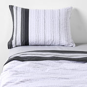 Sabana Blanca 144 Hilos Algodón Cama 2 Plazas Estampado Ventura Cannon Hogar