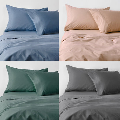 Sabanas 180 Hilos Algodón Cama Super King Blanca Suave Cannon Hogar