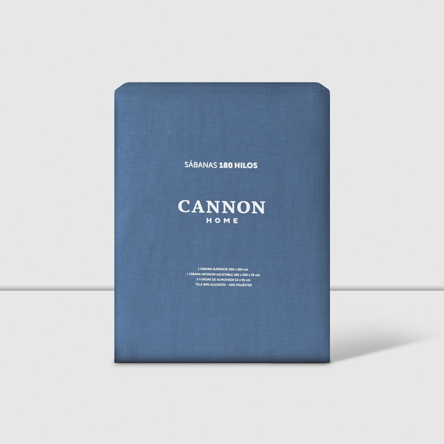 Sabanas 180 Hilos Algodón Cama 1.5 Plazas Azul Suave Cannon Hogar