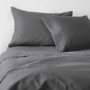 Sabanas 180 Hilos Algodón Cama King Gris Oscuro Suave Cannon Hogar