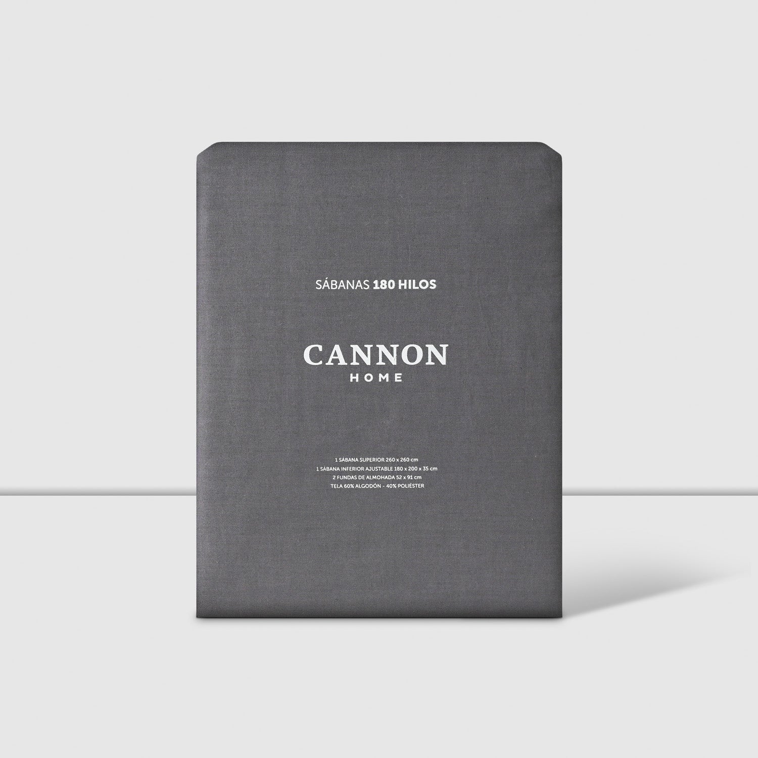 Sabanas 180 Hilos Algodón Cama King Gris Oscuro Suave Cannon Hogar