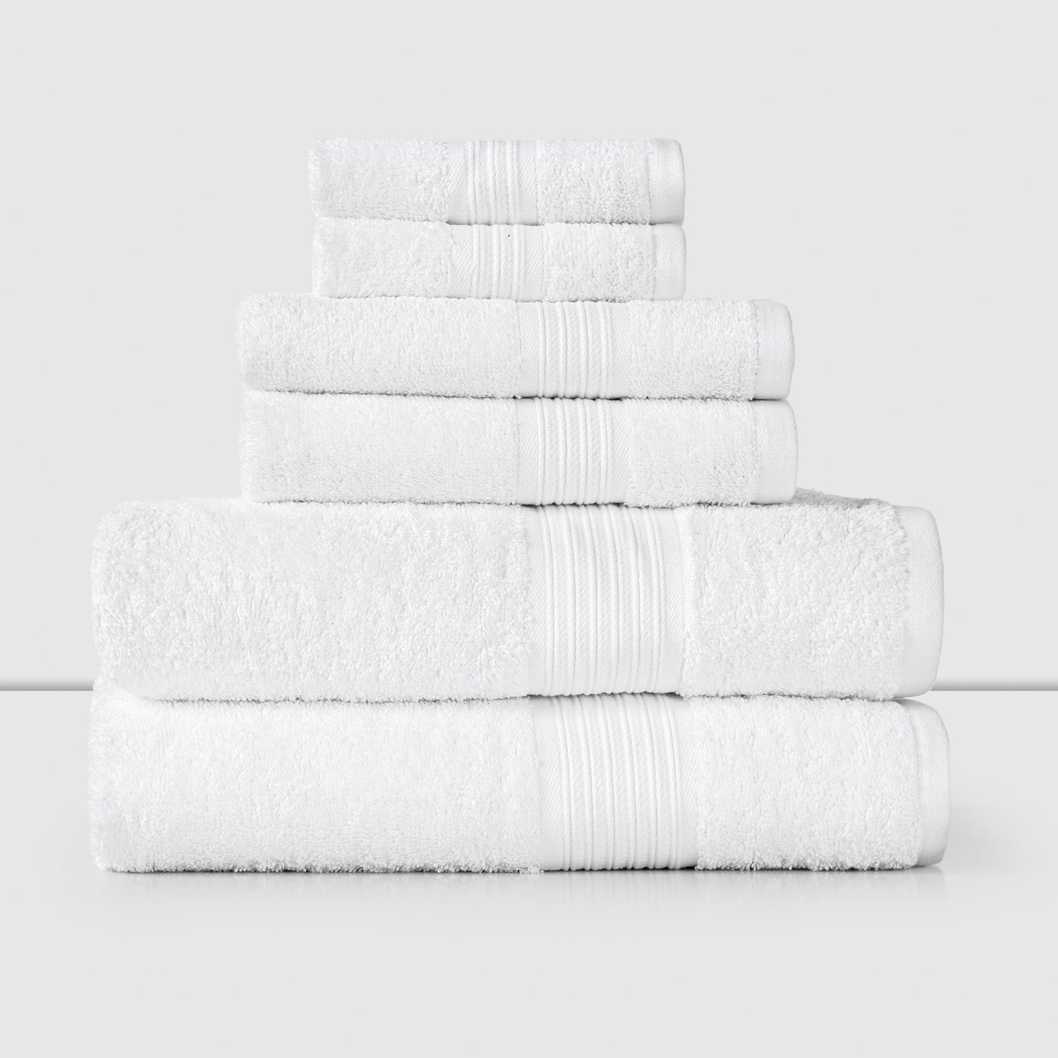 Set De 6 Toallas 100% Algodon Mano Baño Visita Blanca Cannon Home