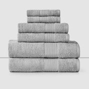 Set De 6 Toallas 100% Algodon Mano Baño Visita Gris Cannon Home
