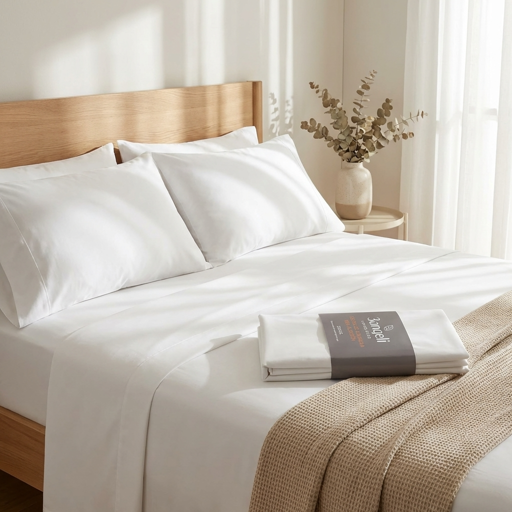 Sábanas 300 Hilos 100% Algodón Blancas - King - Suaves y Frescas