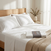 Sábanas 300 Hilos 100% Algodón Blancas - King - Suaves y Frescas