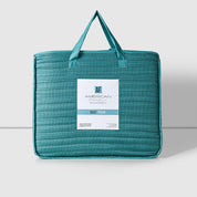 Cubrecama De Verano Quilt King + 2 Fundas Estampado Trama Verde Cannon