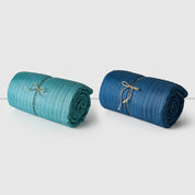 Cubrecama De Verano Quilt King + 2 Fundas Estampado Trama Verde Cannon