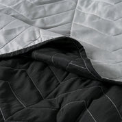 Pack Quilt Bicolor Gris Gráfito + Sábana 2 Plazas 3Angeli