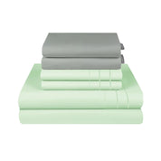 Sábana Menta 1800 2 Plaza 2 Piezas + Mix Fundas