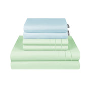 Sábana Menta 1800 King 2 Piezas + Mix Fundas