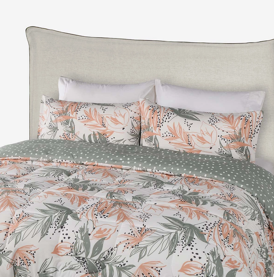 Plumón Super King Soft Touch Amaya Bold y Reversible Edredón Invierno Abrigador Rosen