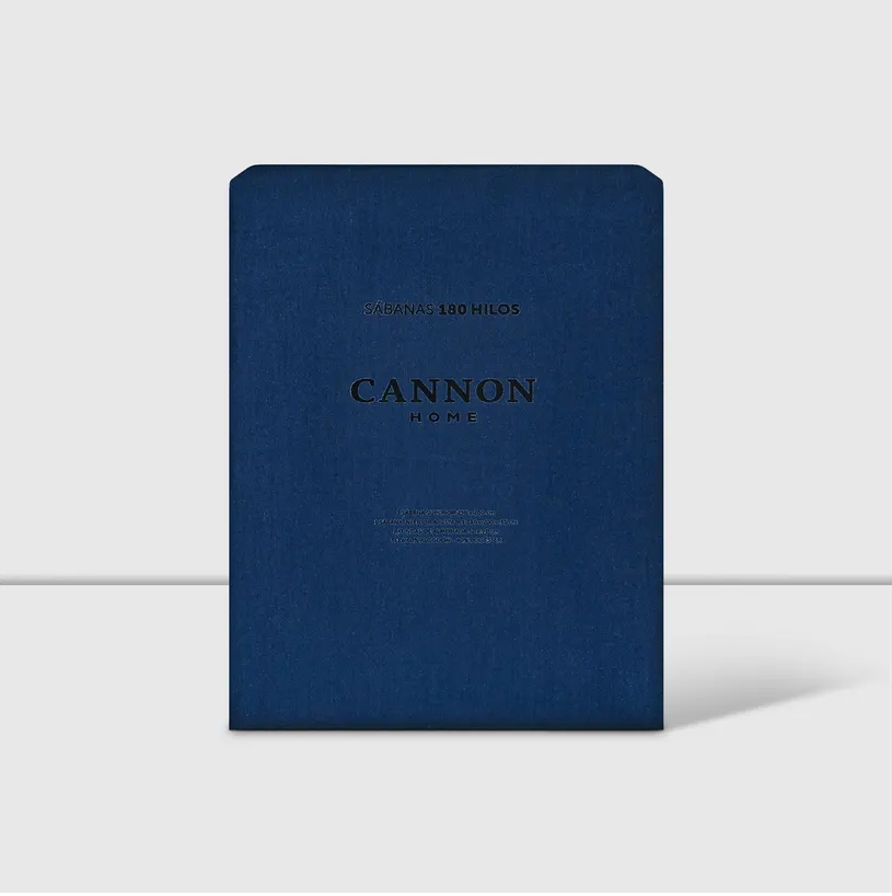 Sabanas 180 Hilos Algodón Cama 1.5 Plazas Azul Suave Cannon Hogar