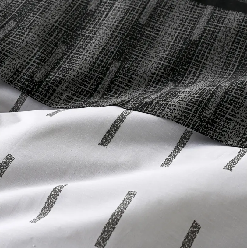 Sabana Blanca 144 Hilos Algodón Cama King Estampado Vias Negro Cannon Hogar